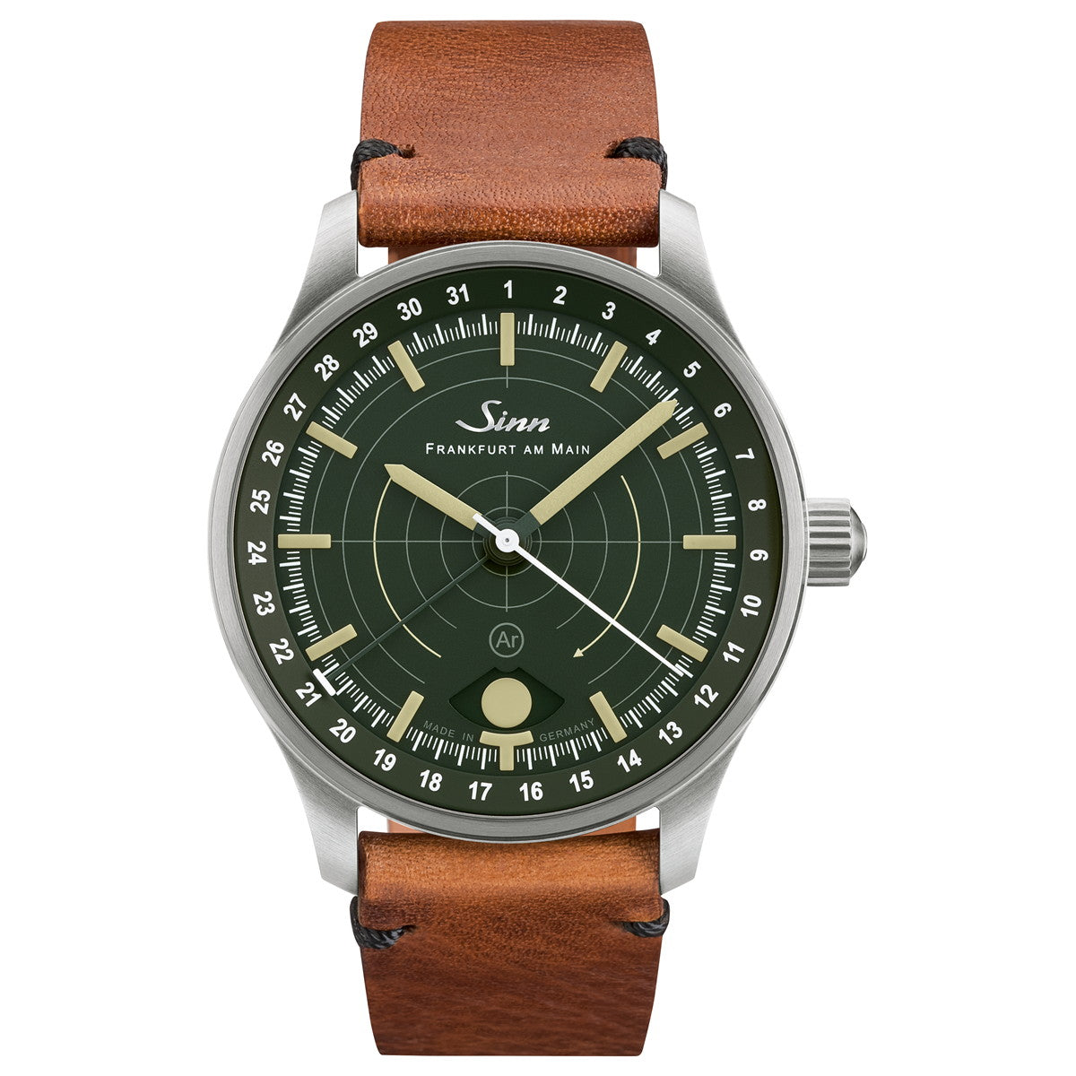 Sinn ジン 308 Hunting Watch 自動巻き 腕時計 メンズ Instrument Watches インストゥルメント ウォッチ ヴィンテージカウレザー ブラウン Vステッチ ドイツ製