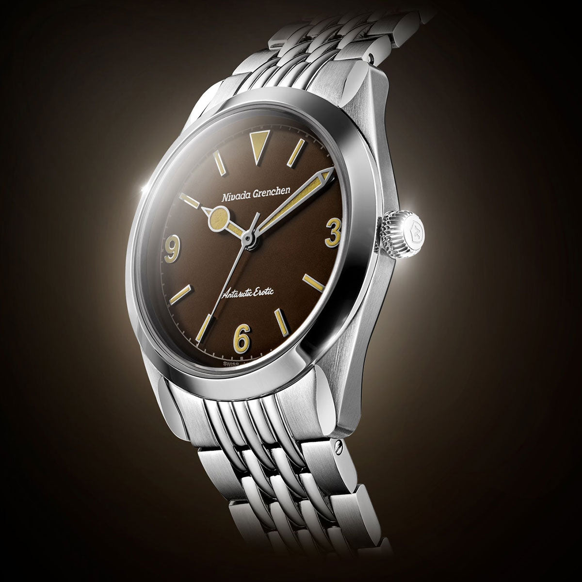 ニバダ グレンヒェン NIVADA GRENCHEN ANTARCTIC EROTIC COLLECTION BROWN 腕時計 メンズ 手巻き 320693M04【60回分割手数料無料！】