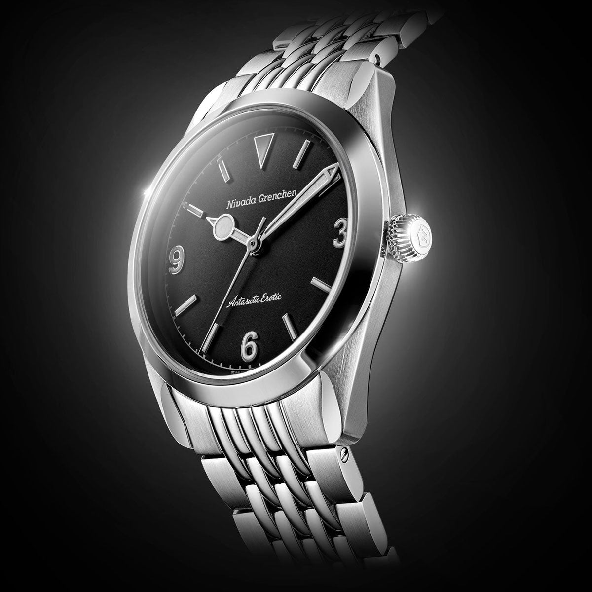 ニバダ グレンヒェン NIVADA GRENCHEN ANTARCTIC EROTIC COLLECTION BLACK 腕時計 メンズ 手巻き 320694M04【60回分割手数料無料！】