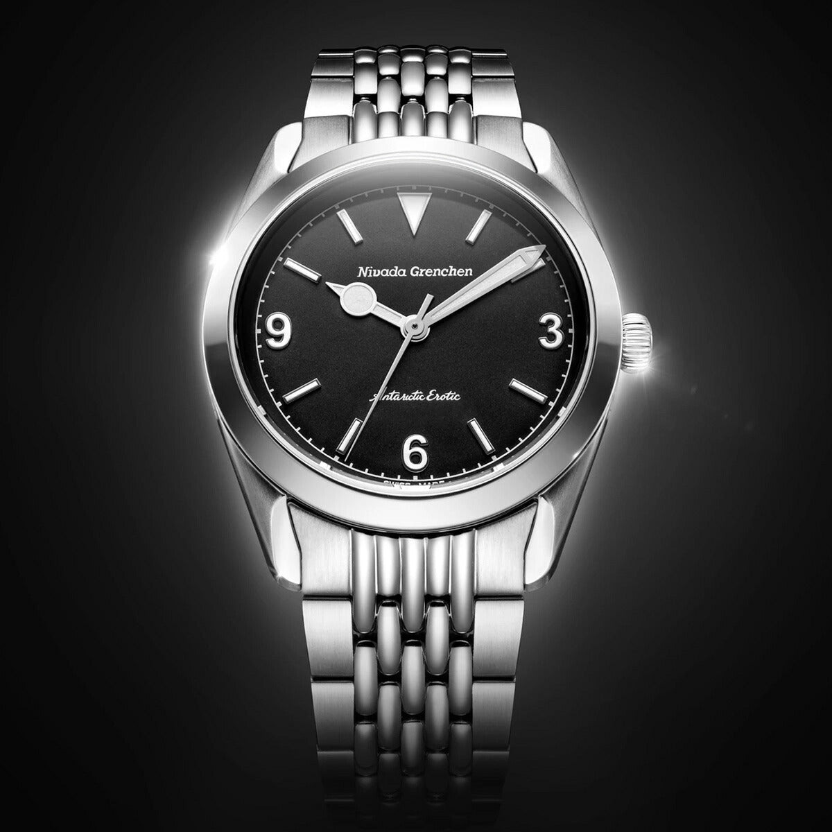 ニバダ グレンヒェン NIVADA GRENCHEN ANTARCTIC EROTIC COLLECTION BLACK 腕時計 メンズ 手巻き 320694M04【60回分割手数料無料！】