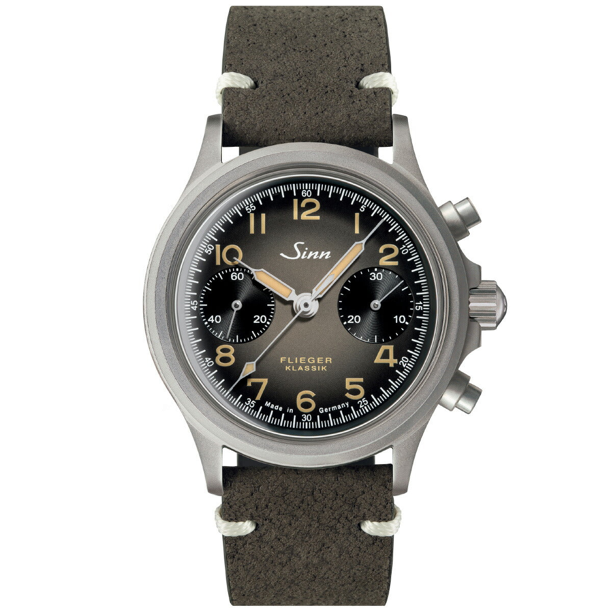 【60回分割手数料無料！】Sinn ジン 356.FLIEGER.KLASSIK.AS.E 自動巻き 腕時計 メンズ クロノグラフ ボアレザーストラップ（グレー） ドイツ製