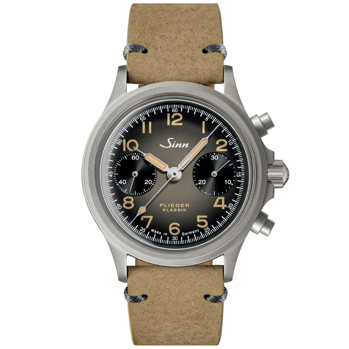 【60回分割手数料無料！】Sinn ジン 356.FLIEGER.KLASSIK.AS.E 自動巻き 腕時計 メンズ クロノグラフ ボアレザーストラップ（サンドカラー） ドイツ製