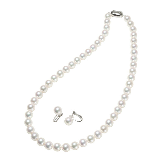 パール ネックレス&イヤリング 7.5~8mm 3PLGGC75E GGC鑑別書付