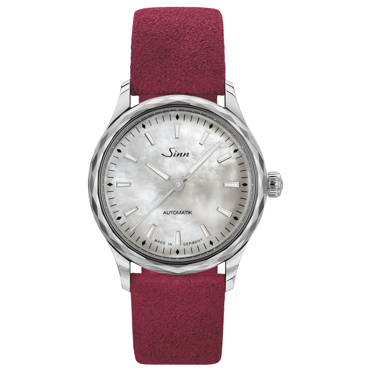 Sinn ジン 534 Mother-of-Pearl W 自動巻 腕時計 Classic Timepieces Ladies Watches クラシック アルカンターラ ベリーレッド ドイツ製【60回分割手数料無料！】
