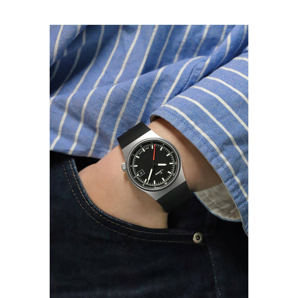 Sinn ジン 544 RS 自動巻き 腕時計 メンズ Instrument Watches インストゥルメント ウォッチ シリコンストラップ ブラック ドイツ製