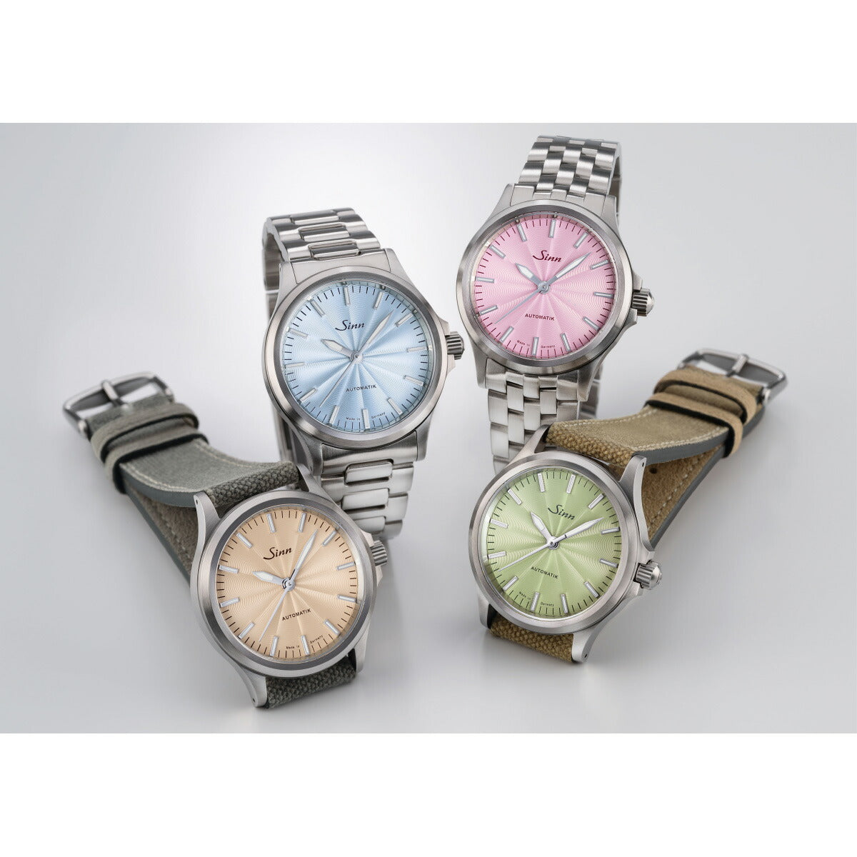 Sinn ジン 556 Mauve 自動巻き 世界限定300本 腕時計 Pilot Watches パイロットウォッチ 5連ブレスレット ドイツ製【2025 新作】【60回分割手数料無料！】