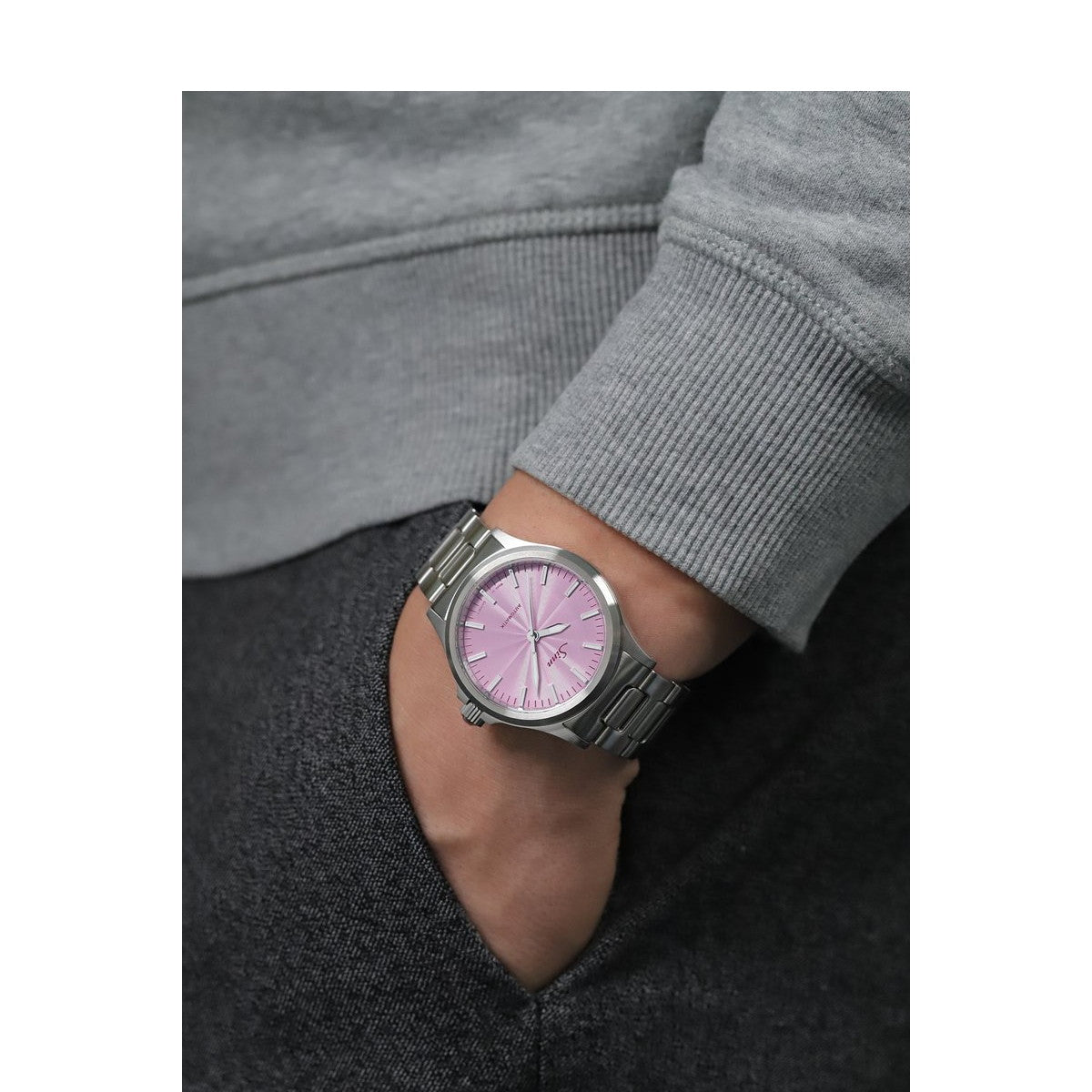 Sinn ジン 556 Mauve 自動巻き 世界限定300本 腕時計 メンズ レディース Pilot Watches パイロットウォッチ ファインアジャスト付きブレスレット ドイツ製