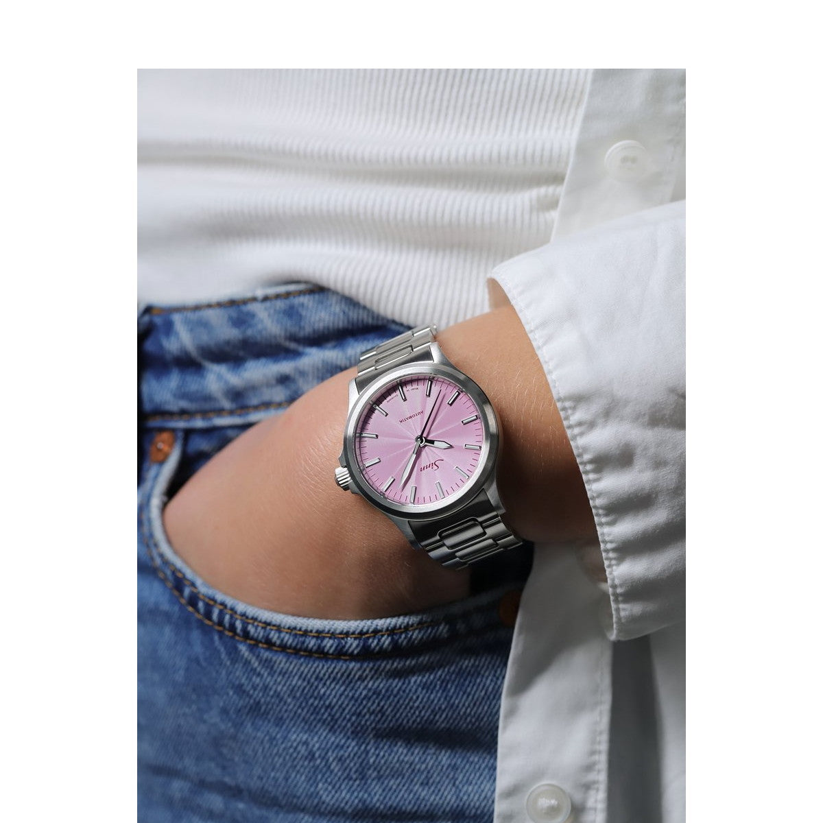 Sinn ジン 556 Mauve 自動巻き 世界限定300本 腕時計 メンズ レディース Pilot Watches パイロットウォッチ ファインアジャスト付きブレスレット ドイツ製