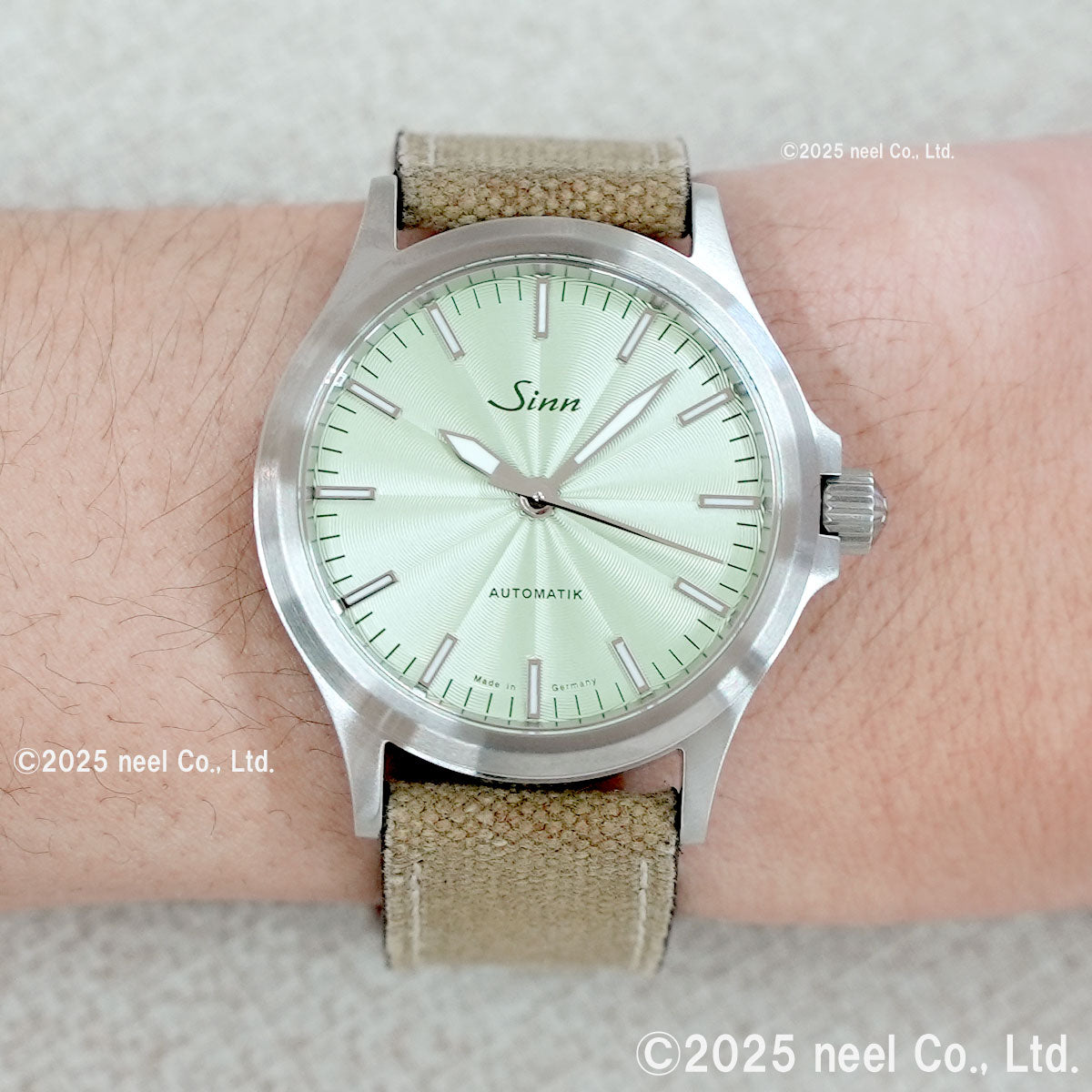 Sinn ジン 556 Sage 自動巻き 限定 腕時計 Pilot Watches パイロットウォッチ キャンバスレザーストラップ グレー ドイツ製【60回分割手数料無料！】