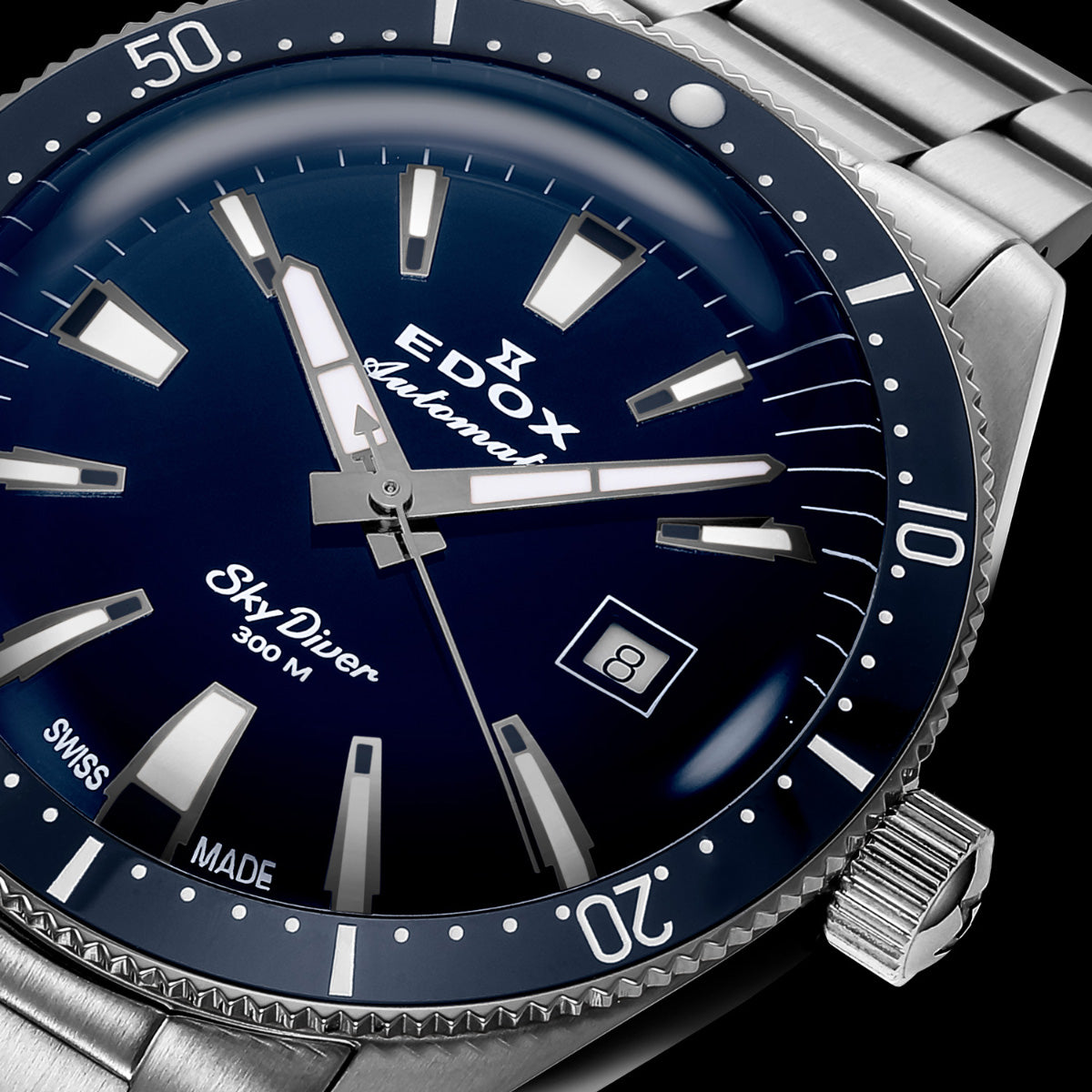 エドックス EDOX スカイダイバー デイト オートマティック リミテッドエディション 腕時計 メンズ 自動巻き ミリタリーウォッチ 世界限定600本 80126-3BUM-BUIN SKYDIVER【60回分割手数料無料！】