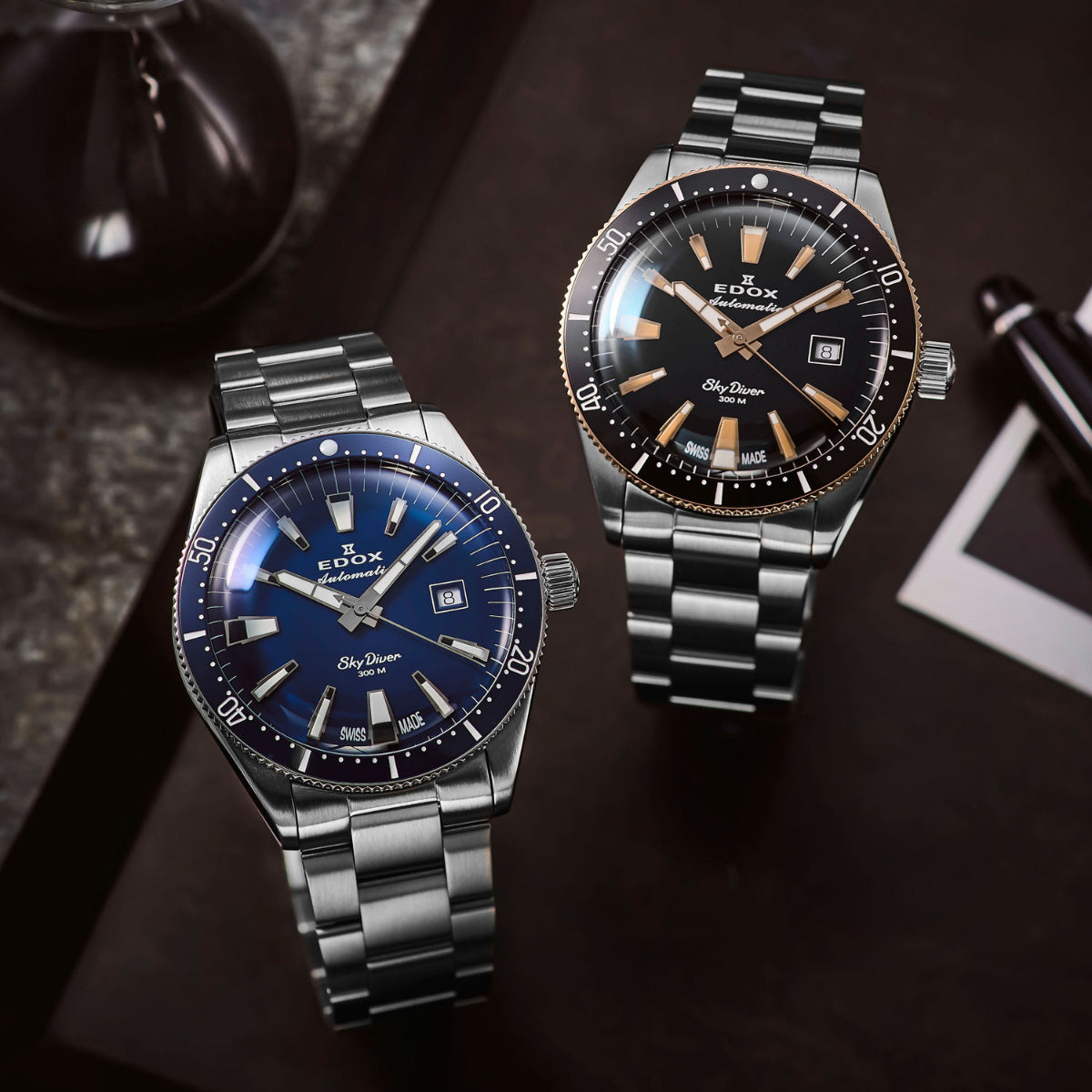 エドックス EDOX スカイダイバー デイト オートマティック リミテッドエディション 腕時計 メンズ 自動巻き ミリタリーウォッチ 世界限定600本 80126-3BUM-BUIN SKYDIVER【60回分割手数料無料！】