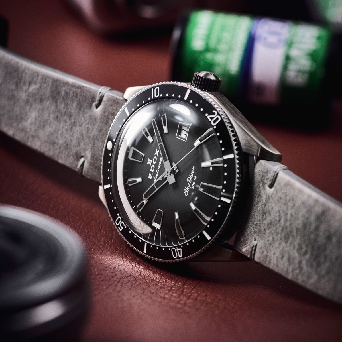 エドックス EDOX スカイダイバー デイト オートマティック リミテッドエディション 腕時計 メンズ 自動巻き ミリタリーウォッチ 世界限定600本 80126-3VIN-GDN SKYDIVER【60回分割手数料無料！】