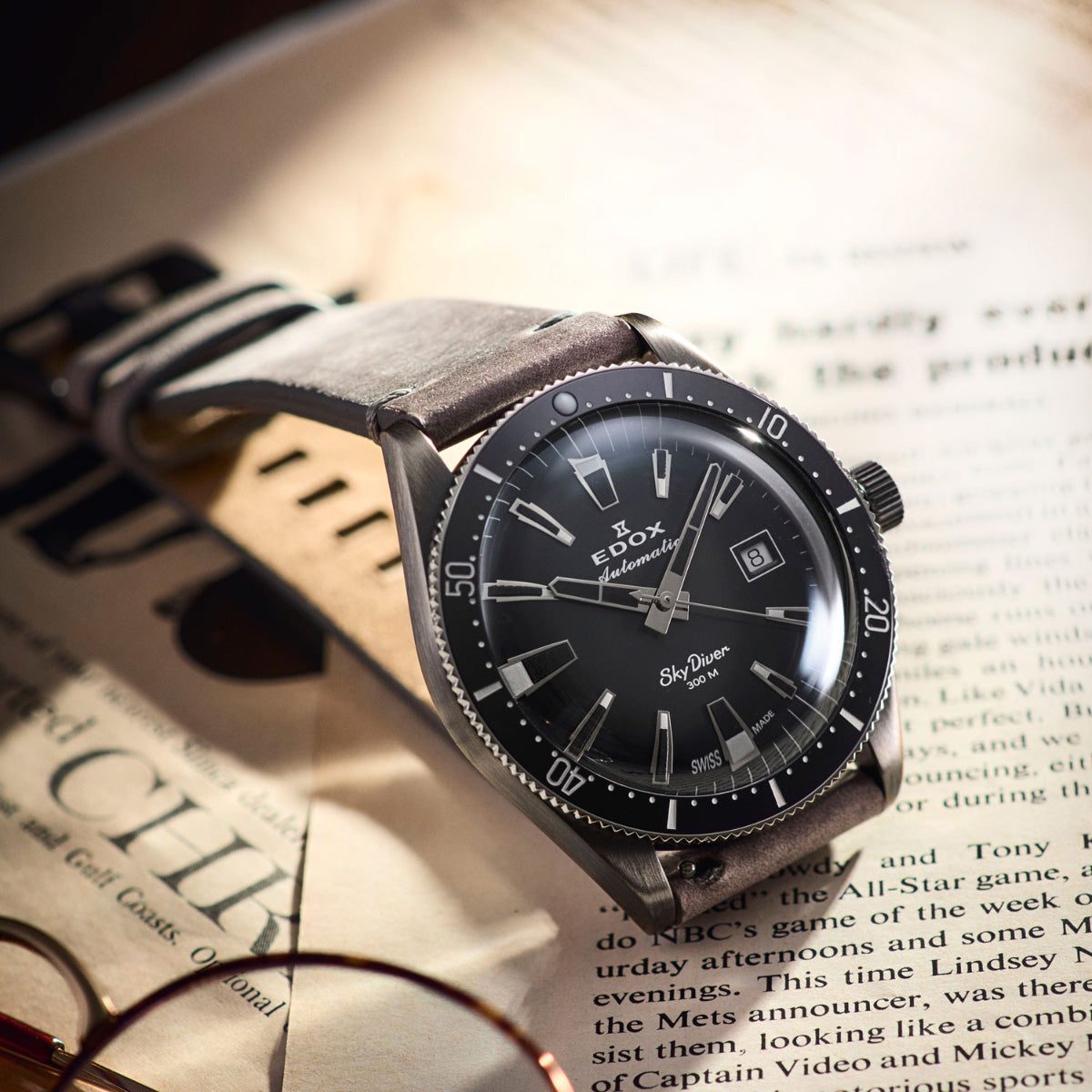 エドックス EDOX スカイダイバー デイト オートマティック リミテッドエディション 腕時計 メンズ 自動巻き ミリタリーウォッチ 世界限定600本 80126-3VIN-GDN SKYDIVER【60回分割手数料無料！】