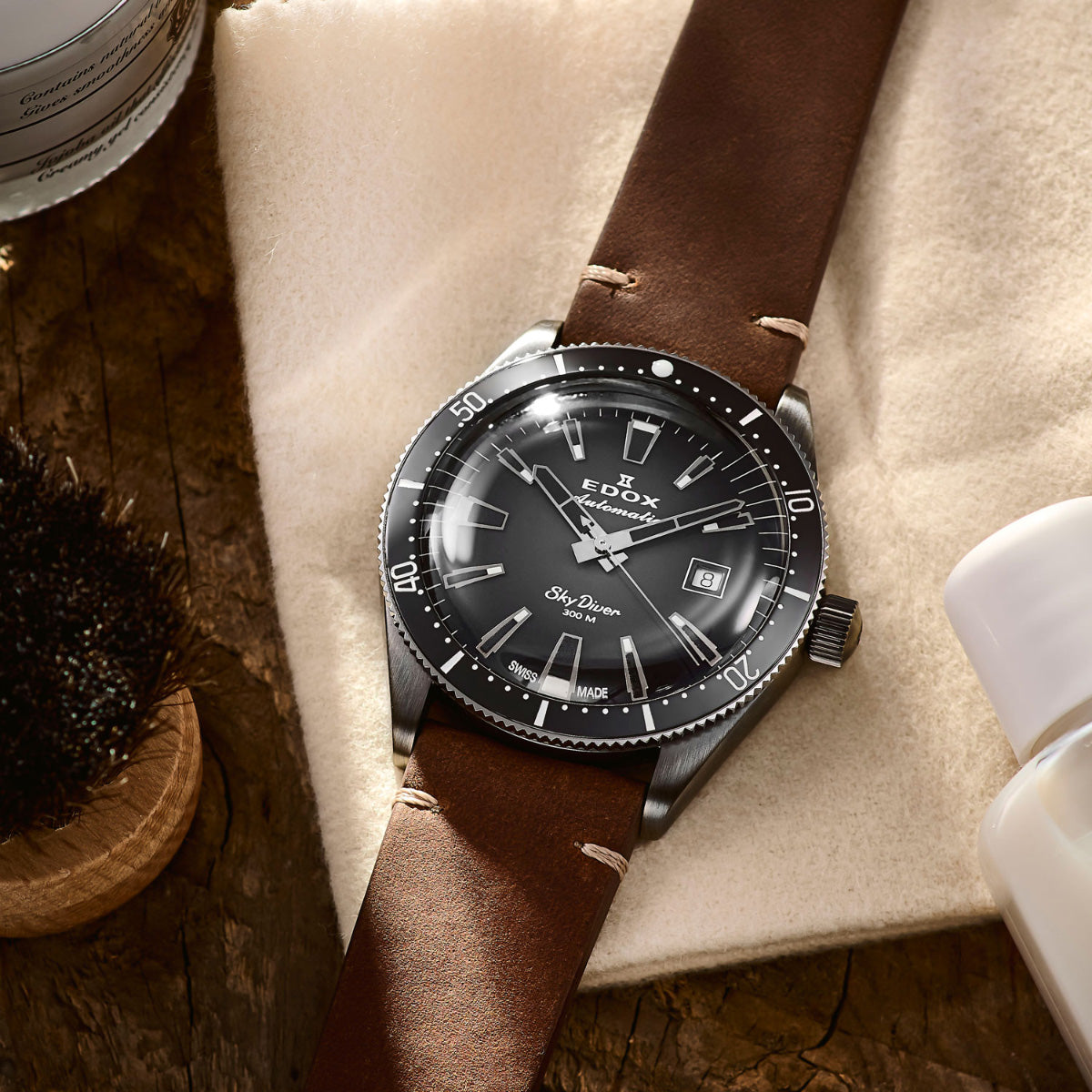 エドックス EDOX スカイダイバー デイト オートマティック リミテッドエディション 腕時計 メンズ 自動巻き ミリタリーウォッチ 世界限定600本 80126-3VIN-GDN SKYDIVER【60回分割手数料無料！】