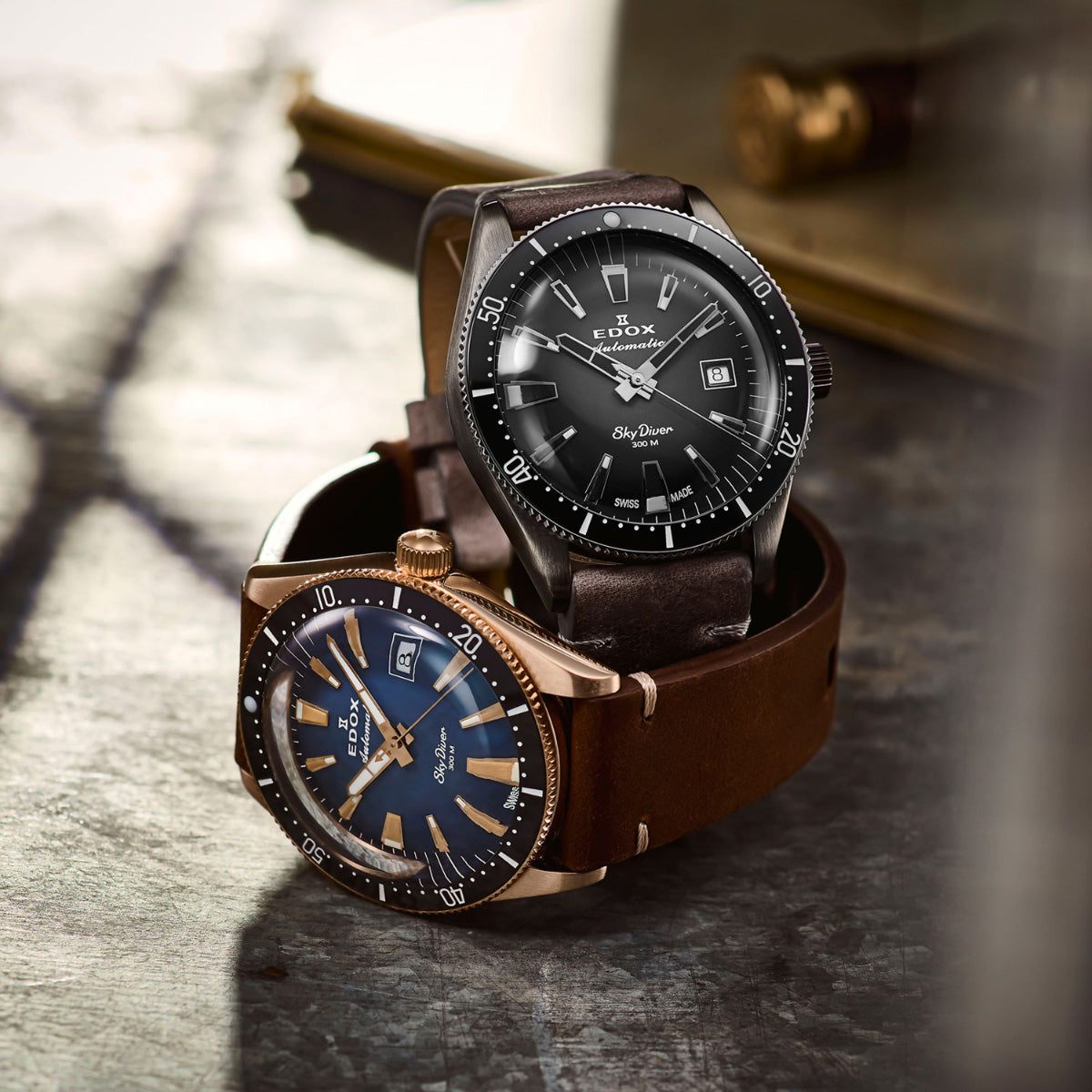 エドックス EDOX スカイダイバー デイト オートマティック リミテッドエディション 腕時計 メンズ 自動巻き ミリタリーウォッチ 世界限定600本 80126-3VIN-GDN SKYDIVER【60回分割手数料無料！】