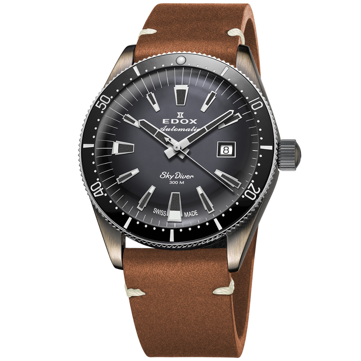 エドックス EDOX スカイダイバー デイト オートマティック リミテッドエディション 腕時計 メンズ 自動巻き ミリタリーウォッチ 世界限定600本 80126-3VIN-GDN SKYDIVER【60回分割手数料無料！】