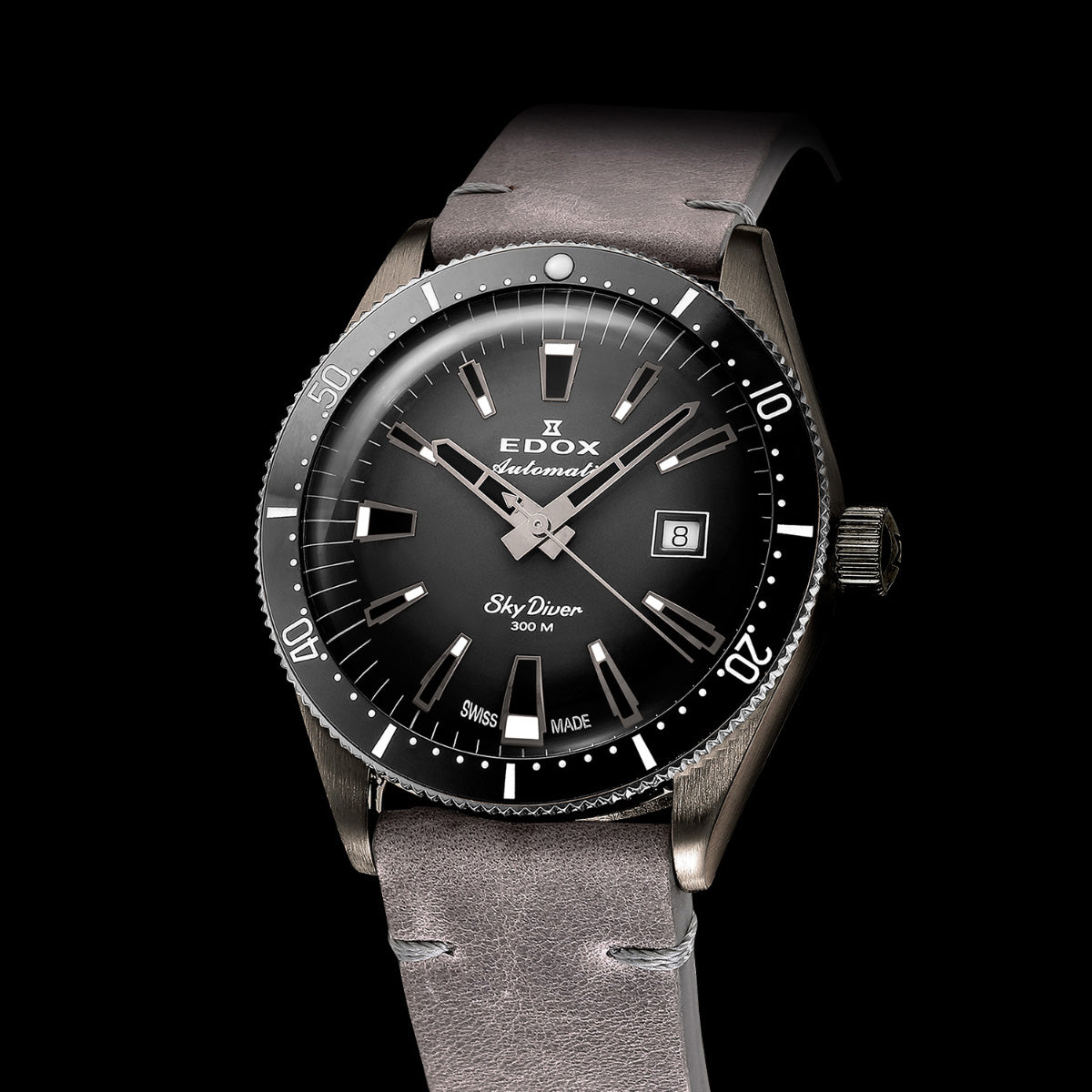 エドックス EDOX スカイダイバー デイト オートマティック リミテッドエディション 腕時計 メンズ 自動巻き ミリタリーウォッチ 世界限定600本 80126-3VIN-GDN SKYDIVER【60回分割手数料無料！】