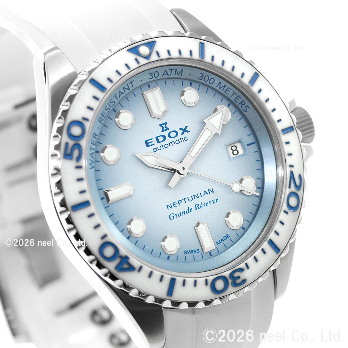 エドックス EDOX ネプチュニアン グランデ リザーブ デイト オートマティック 腕時計 メンズ 自動巻き ダイバーズウォッチ 80801-3BBUCA-BUCDN NEPTUNIAN【60回分割手数料無料！】