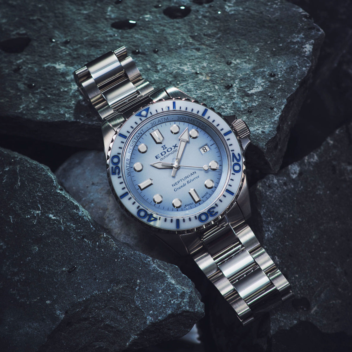 エドックス EDOX ネプチュニアン グランデ リザーブ デイト オートマティック 腕時計 メンズ 自動巻き ダイバーズウォッチ 80801-3BBUM-BUCDN NEPTUNIAN【60回分割手数料無料！】