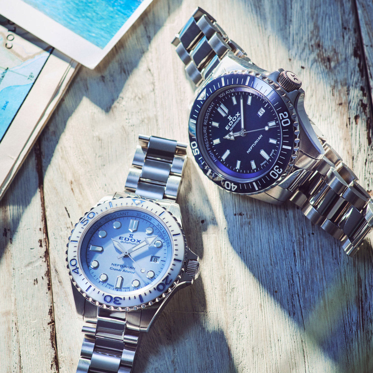 エドックス EDOX ネプチュニアン グランデ リザーブ デイト オートマティック 腕時計 メンズ 自動巻き ダイバーズウォッチ 80801-3BBUM-BUCDN NEPTUNIAN【60回分割手数料無料！】
