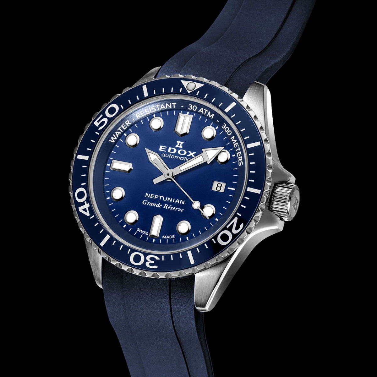 エドックス EDOX ネプチュニアン グランデ リザーブ デイト オートマティック 腕時計 メンズ 自動巻き ダイバーズウォッチ 80801-3BUCA-BUIN NEPTUNIAN【60回分割手数料無料！】
