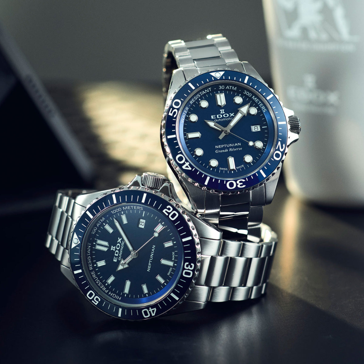 エドックス EDOX ネプチュニアン グランデ リザーブ デイト オートマティック 腕時計 メンズ 自動巻き ダイバーズウォッチ 80801-3BUM-BUIN NEPTUNIAN【60回分割手数料無料！】