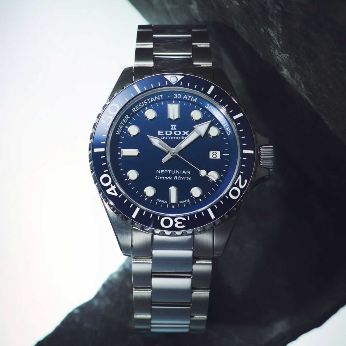 エドックス EDOX ネプチュニアン グランデ リザーブ デイト オートマティック 腕時計 メンズ 自動巻き ダイバーズウォッチ 80801-3BUM-BUIN NEPTUNIAN【60回分割手数料無料！】