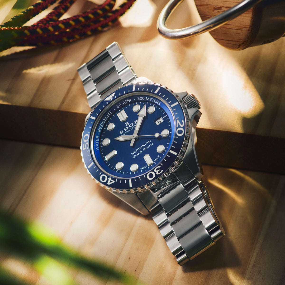 エドックス EDOX ネプチュニアン グランデ リザーブ デイト オートマティック 腕時計 メンズ 自動巻き ダイバーズウォッチ 80801-3BUM-BUIN NEPTUNIAN【60回分割手数料無料！】