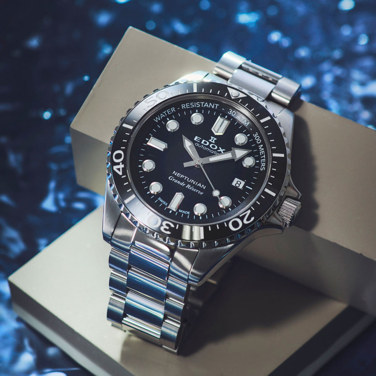 エドックス EDOX ネプチュニアン グランデ リザーブ デイト オートマティック 腕時計 メンズ 自動巻き ダイバーズウォッチ 80801-3NM-NIN NEPTUNIAN【60回分割手数料無料！】