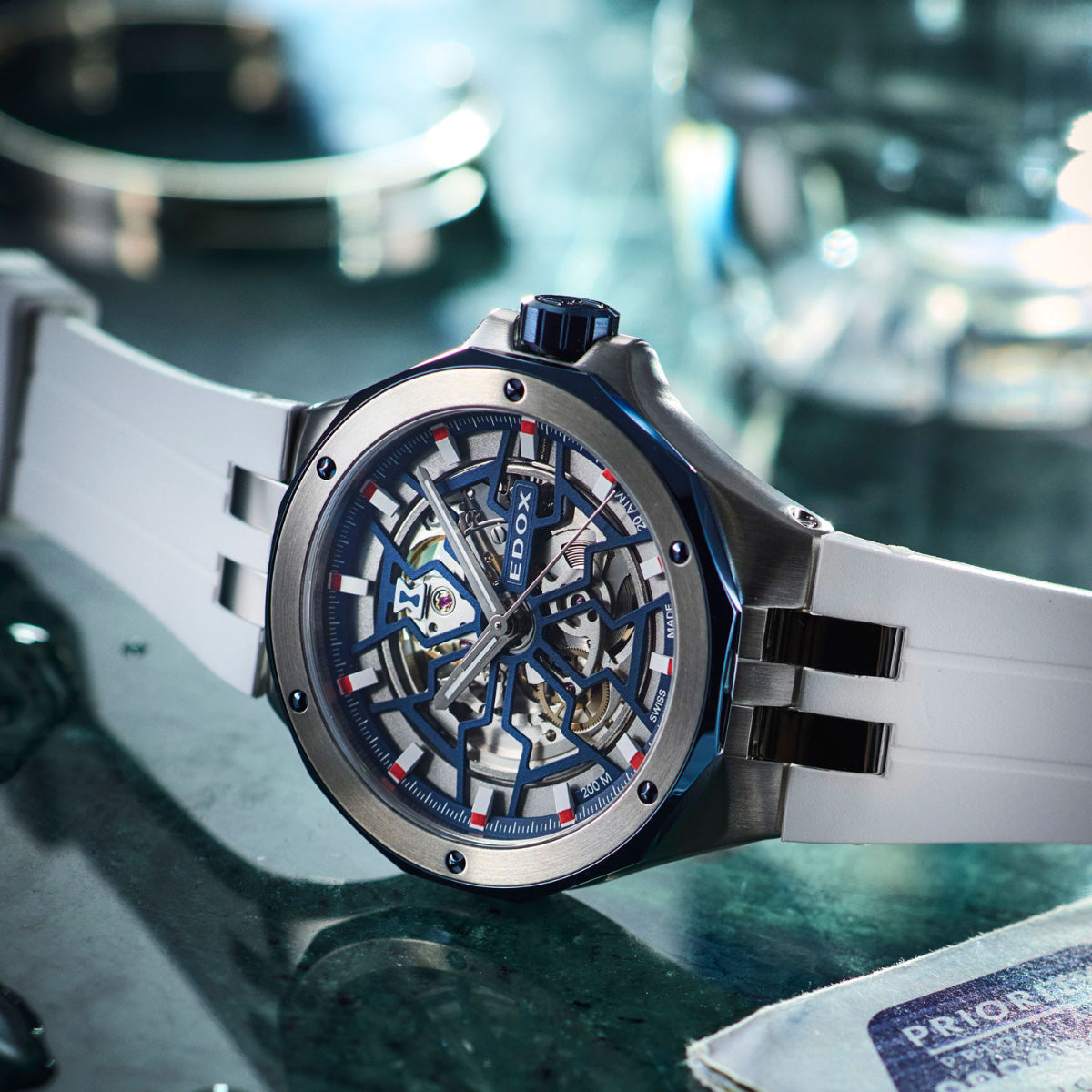 エドックス EDOX デルフィン オリジナル メカノ オートマティック 腕時計 メンズ 自動巻き 85303-357BUCAB-BUIRB DELFIN【60回分割手数料無料！】