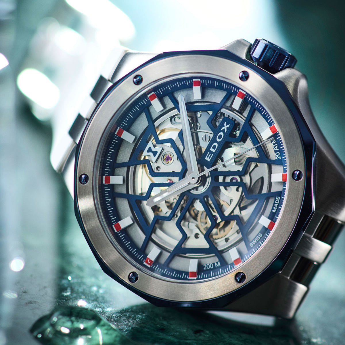 エドックス EDOX デルフィン オリジナル メカノ オートマティック 腕時計 メンズ 自動巻き 85303-357BUCAB-BUIRB DELFIN【60回分割手数料無料！】