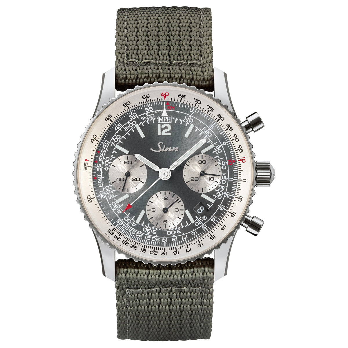 Sinn ジン 903 St II A 腕時計 メンズ Chronographs クロノグラフ テキスタイルストラップ オリーブグレー ドイツ製