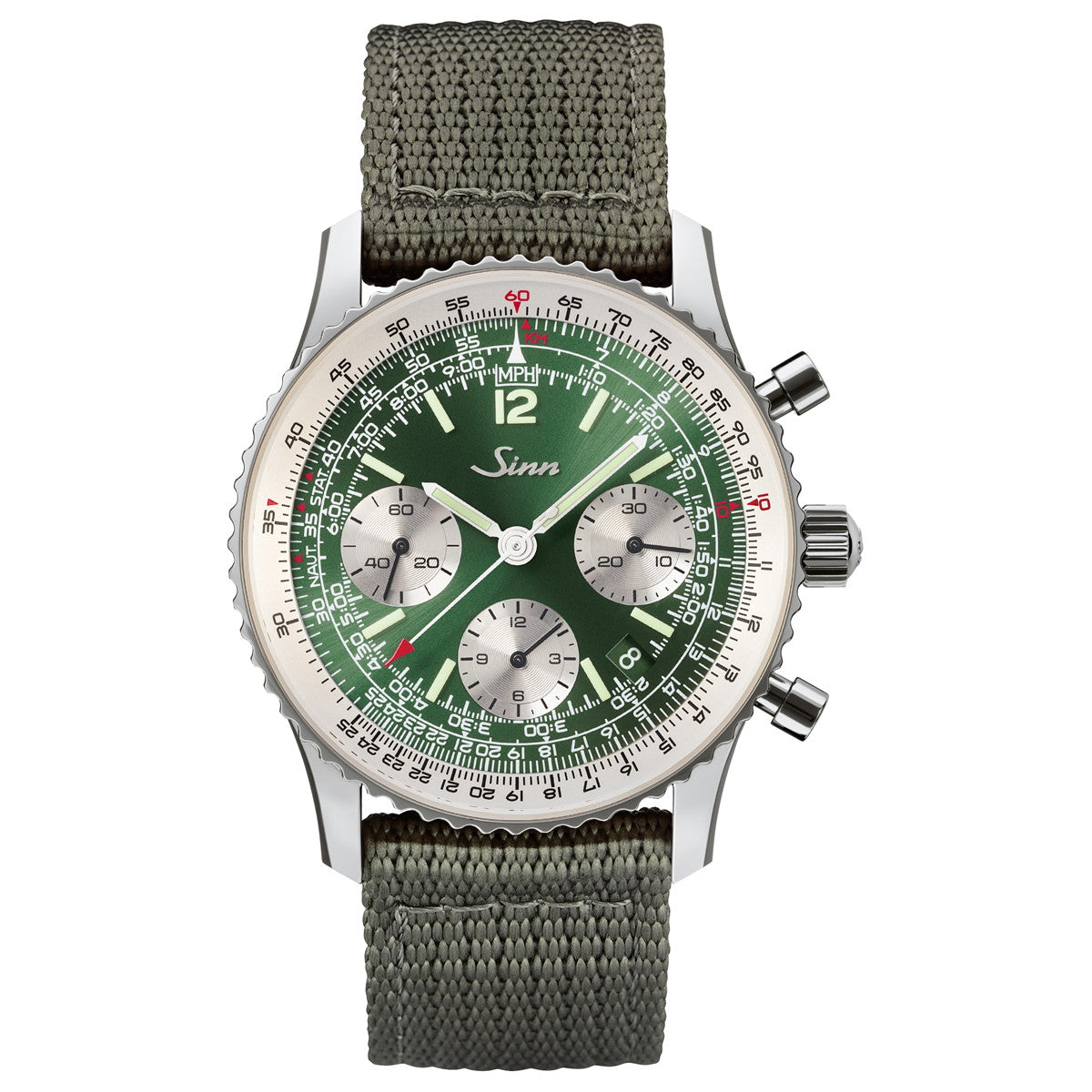 Sinn ジン 903 St II G 腕時計 メンズ Chronographs クロノグラフ テキスタイルストラップ オリーブグレー ドイツ製