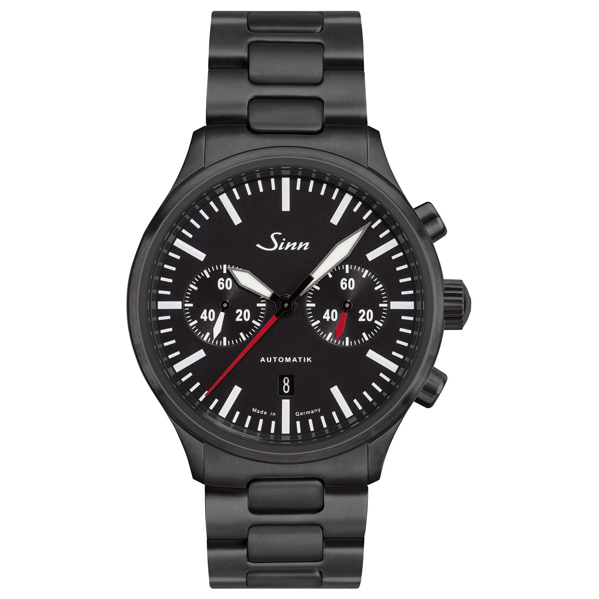 Sinn ジン 936 S 自動巻き 世界100本限定 腕時計 メンズ Chronographs クロノグラフ ブラックブレスレット カウレザー付属 ドイツ製