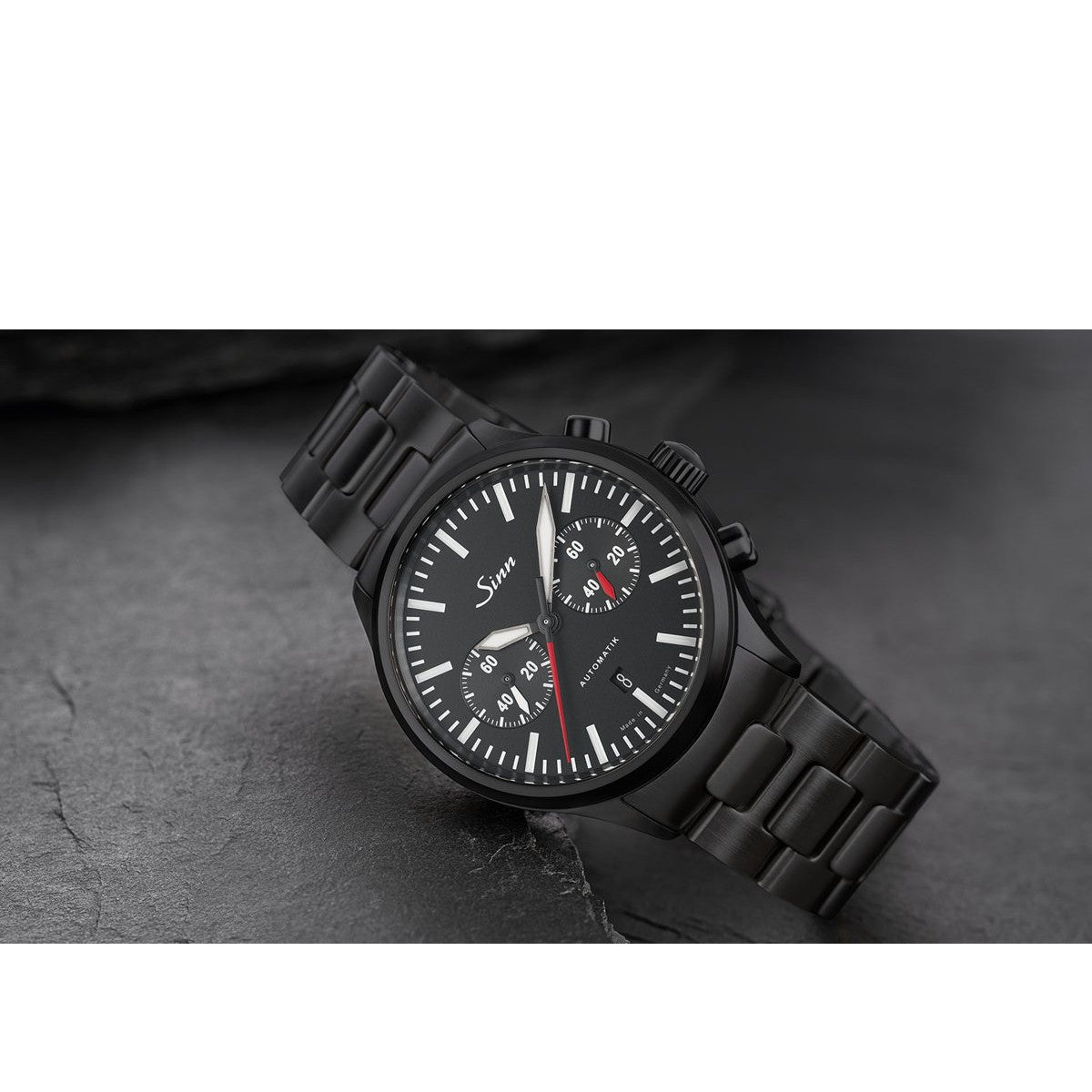 Sinn ジン 936 S 自動巻き 世界100本限定 腕時計 メンズ Chronographs クロノグラフ ブラックブレスレット カウレザー付属 ドイツ製