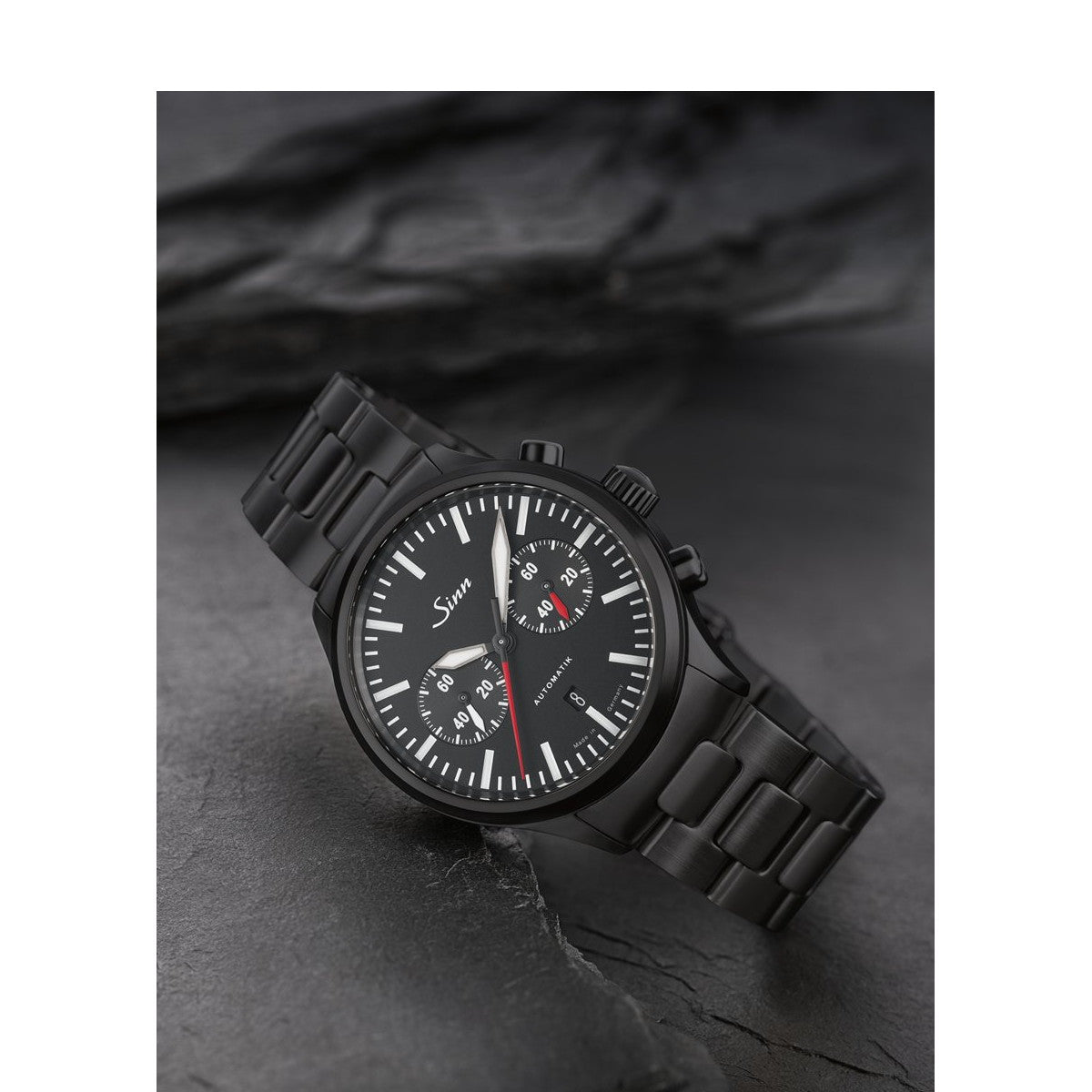 Sinn ジン 936 S 自動巻き 世界100本限定 腕時計 メンズ Chronographs クロノグラフ ブラックブレスレット カウレザー付属 ドイツ製