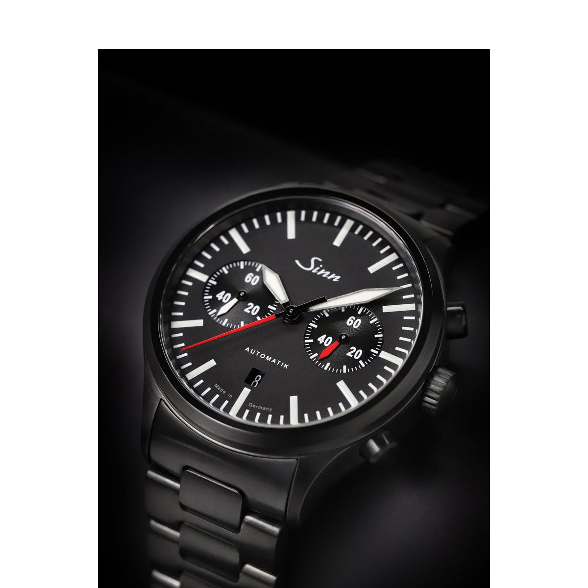 Sinn ジン 936 S 自動巻き 世界100本限定 腕時計 メンズ Chronographs クロノグラフ ブラックブレスレット カウレザー付属 ドイツ製