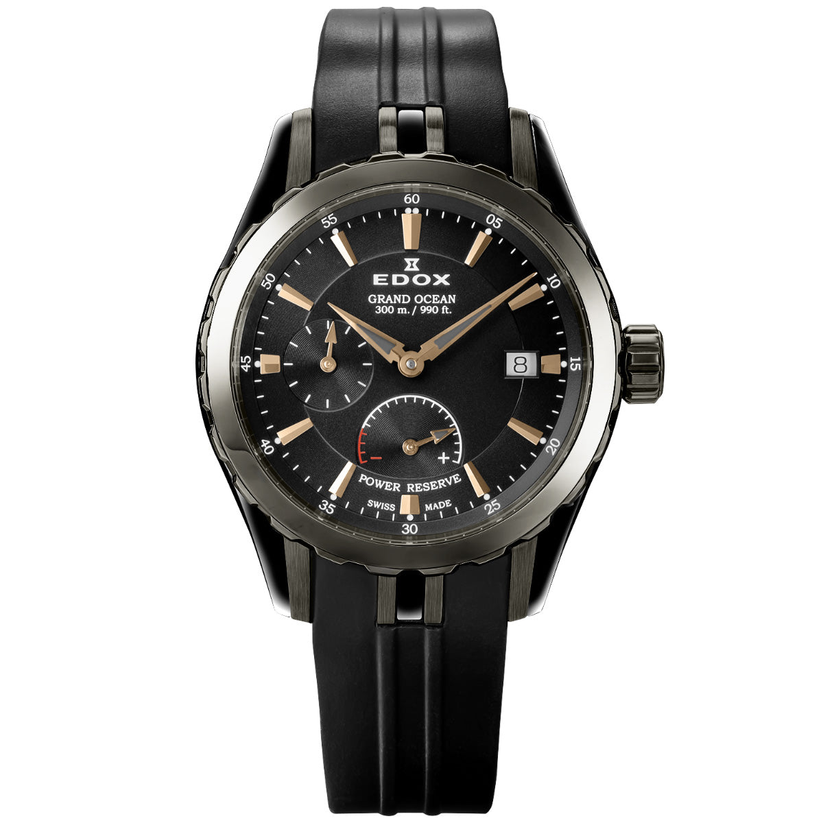 エドックス EDOX グランドオーシャン パワーリザーブ オートマティック 腕時計 メンズ 自動巻き ダイバーズウォッチ スモールセコンド 94500-357GNCA-NIR GRAND OCEAN【60回分割手数料無料！】