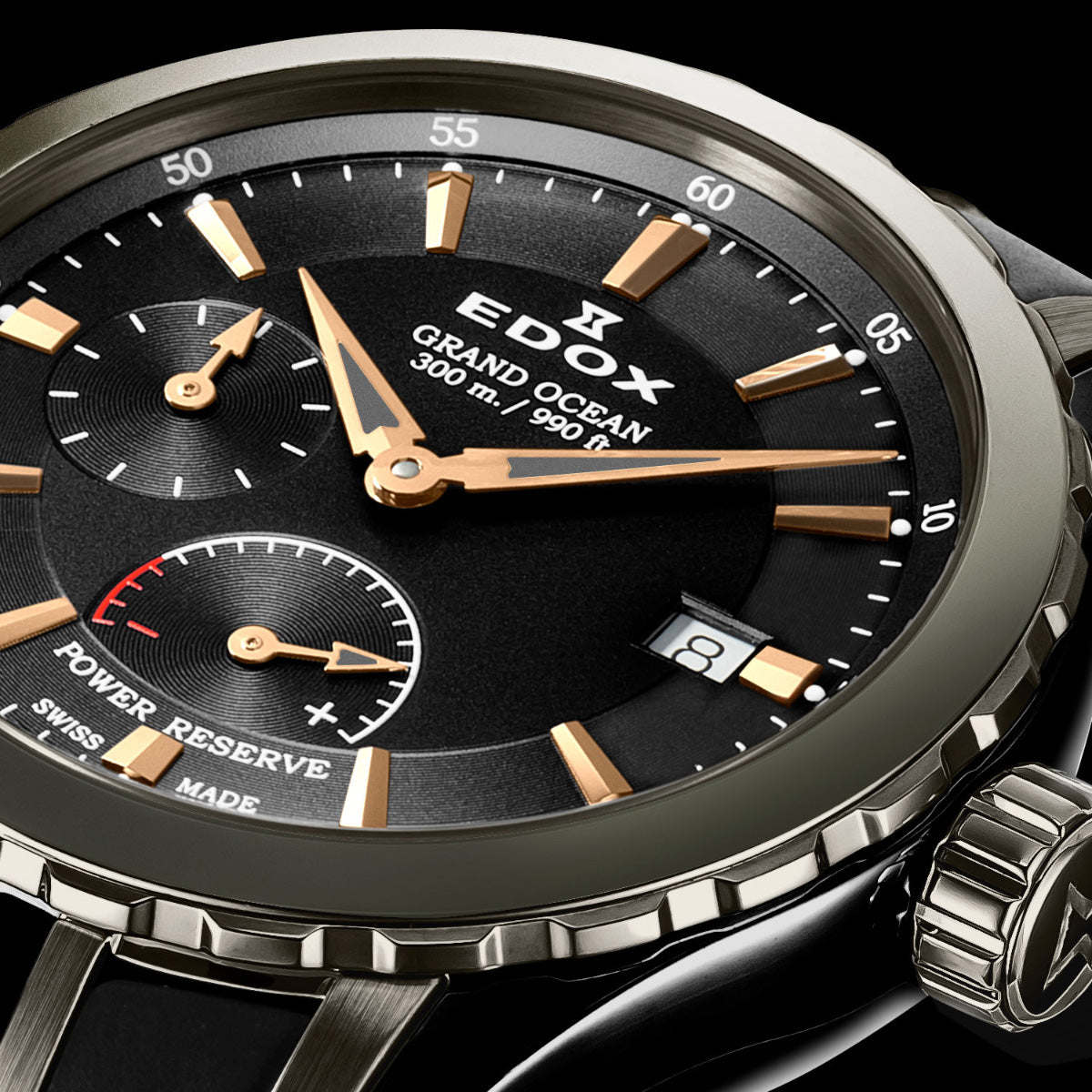 エドックス EDOX グランドオーシャン パワーリザーブ オートマティック 腕時計 メンズ 自動巻き ダイバーズウォッチ スモールセコンド 94500-357GNCA-NIR GRAND OCEAN【60回分割手数料無料！】