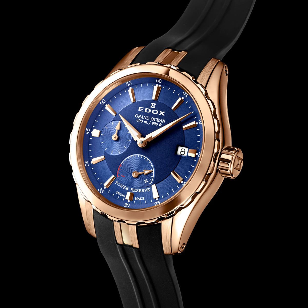 エドックス EDOX グランドオーシャン パワーリザーブ オートマティック 腕時計 メンズ 自動巻き ダイバーズウォッチ スモールセコンド 94500-37RCA-BUIR GRAND OCEAN【60回分割手数料無料！】