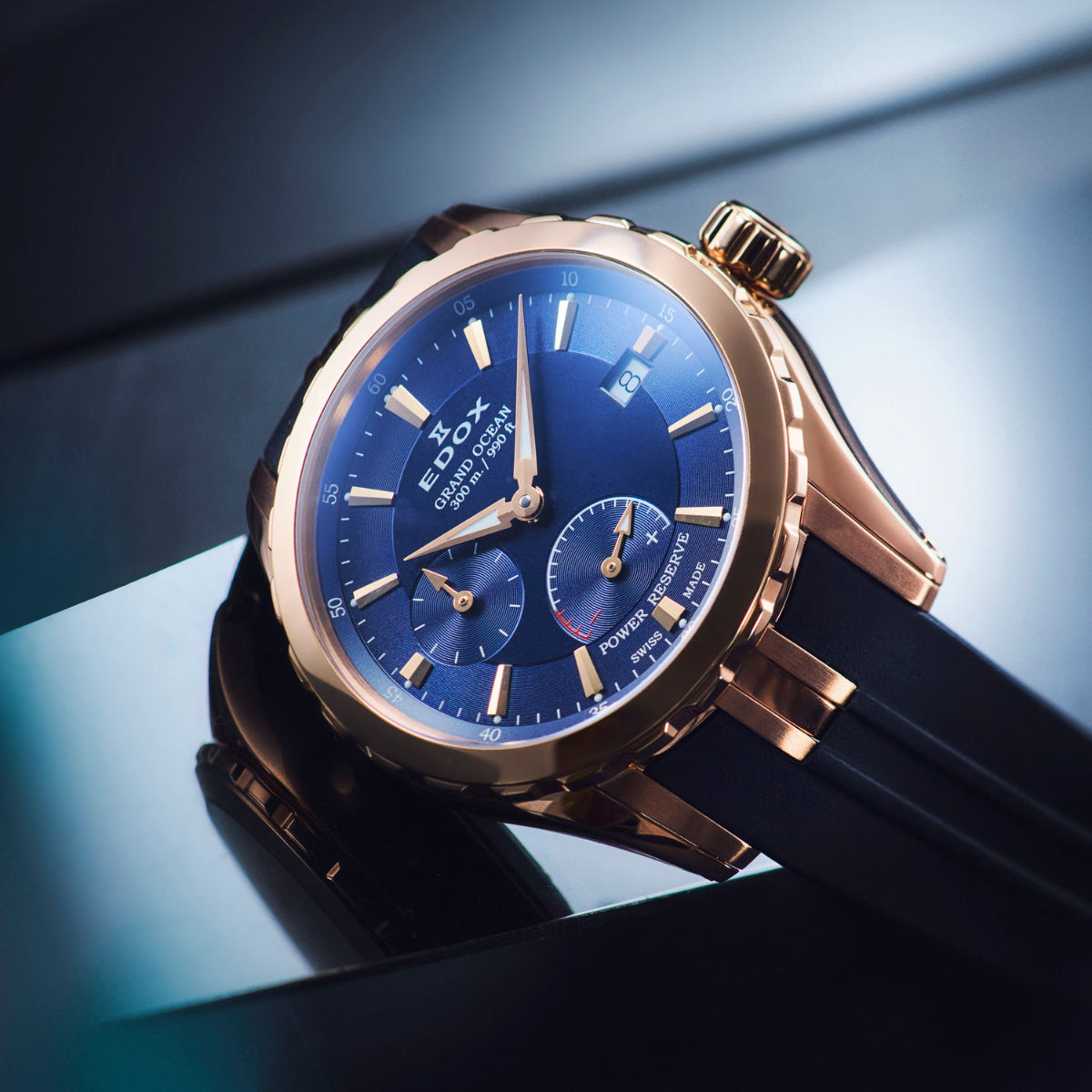 エドックス EDOX グランドオーシャン パワーリザーブ オートマティック 腕時計 メンズ 自動巻き ダイバーズウォッチ スモールセコンド 94500-37RCA-BUIR GRAND OCEAN【60回分割手数料無料！】