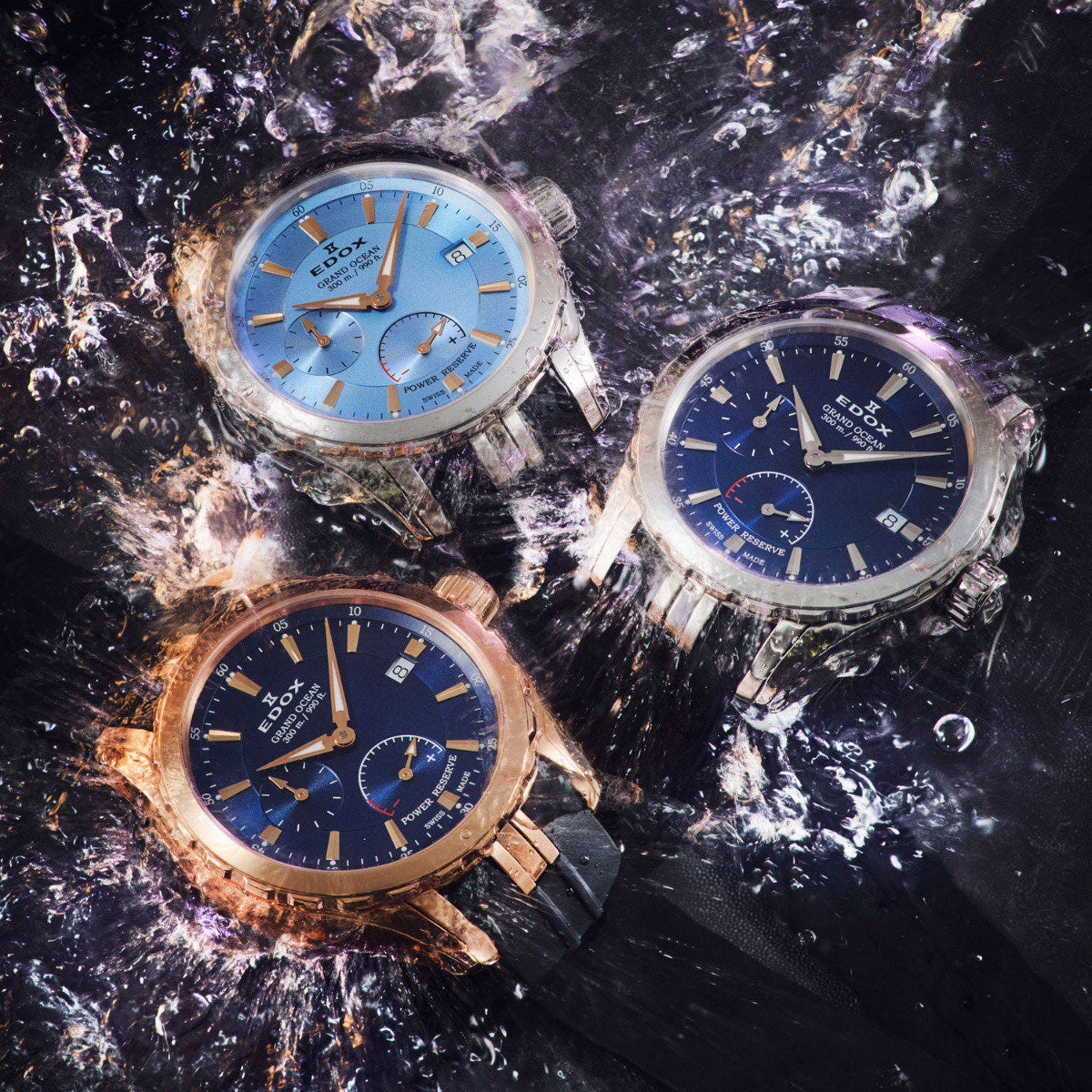 エドックス EDOX グランドオーシャン パワーリザーブ オートマティック 腕時計 メンズ 自動巻き ダイバーズウォッチ スモールセコンド 94500-3CA-BUCR GRAND OCEAN【60回分割手数料無料！】