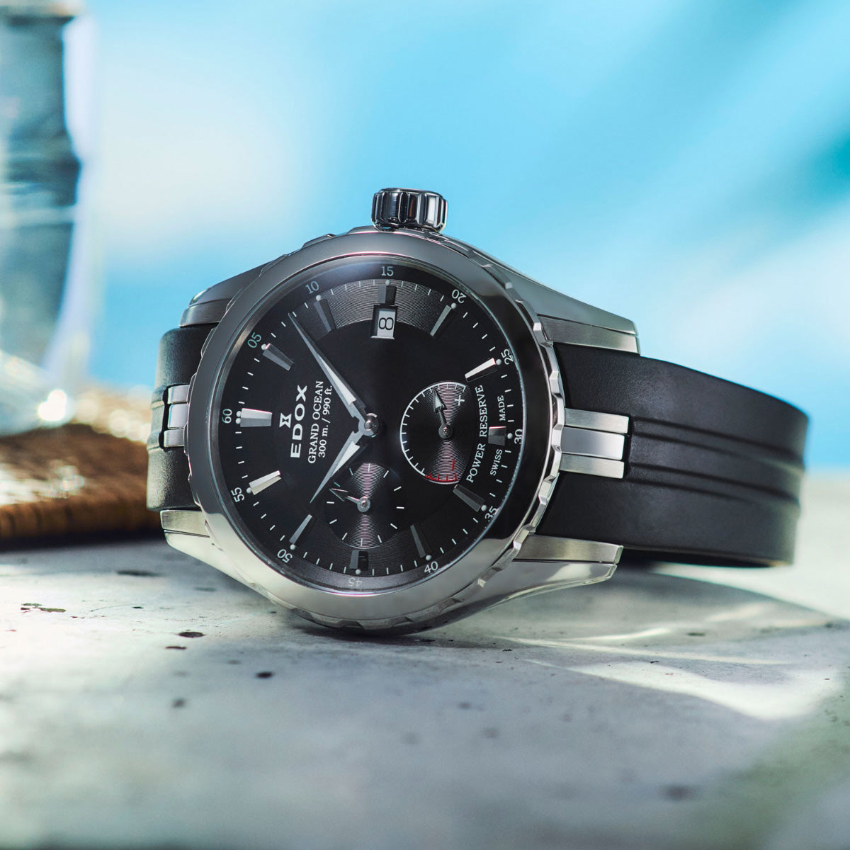 エドックス EDOX グランドオーシャン パワーリザーブ オートマティック 腕時計 メンズ 自動巻き ダイバーズウォッチ スモールセコンド 94500-3CA-NIN GRAND OCEAN【60回分割手数料無料！】