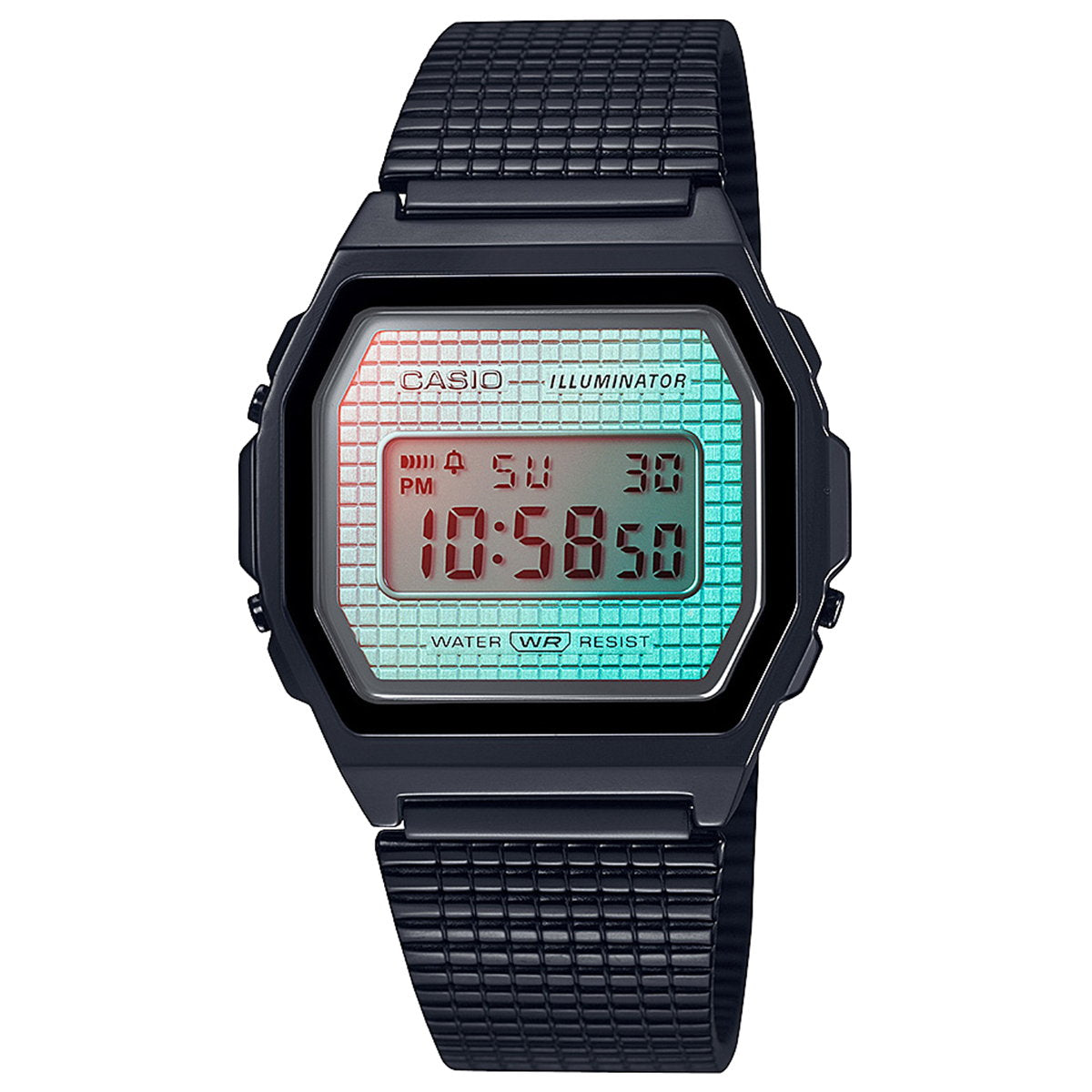 スタンダード STANDARD PREMIUM シリーズ カシオ CASIO 限定モデル デジタル 腕時計 A1000BP-2JF 80年代 レトロデザイン フルメタル 格子パターンバンド【2023 新作】