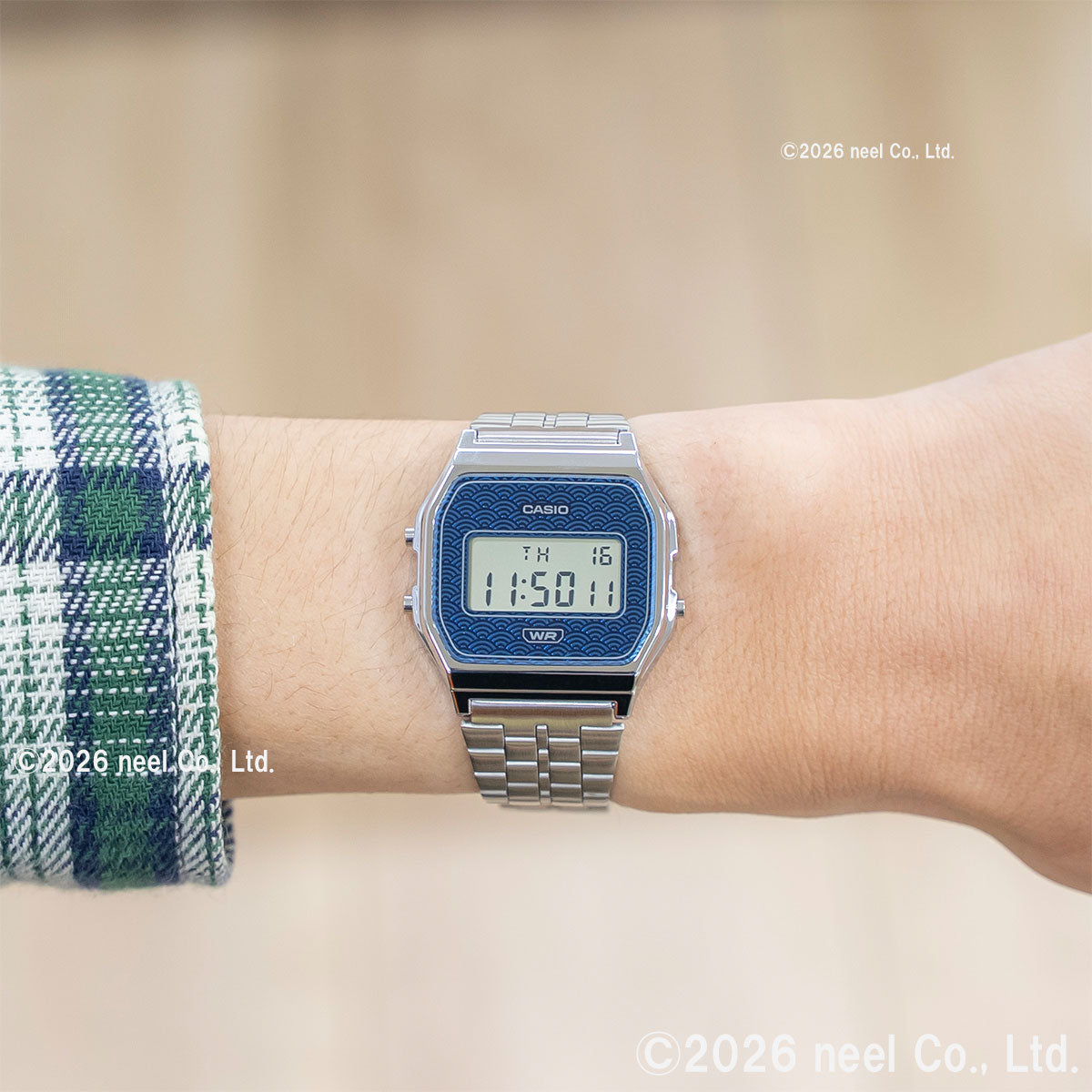 カシオ クラシック CASIO CLASSIC デジタル 限定モデル 腕時計 A159WEVJ-2JR 青海波 ブルー【2026 新作】