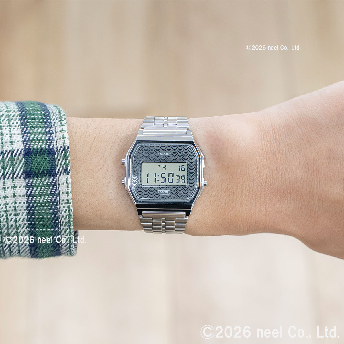 カシオ クラシック CASIO CLASSIC デジタル 限定モデル 腕時計 A159WEVJ-7JR 青海波 シルバー【2026 新作】