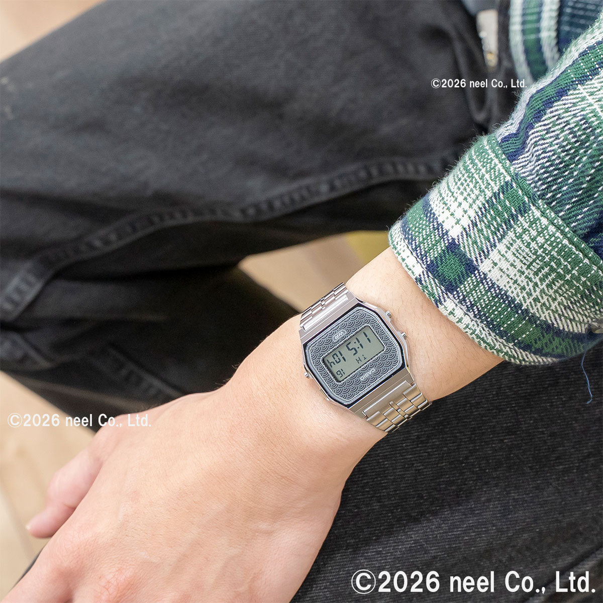 カシオ クラシック CASIO CLASSIC デジタル 限定モデル 腕時計 A159WEVJ-7JR 青海波 シルバー【2026 新作】