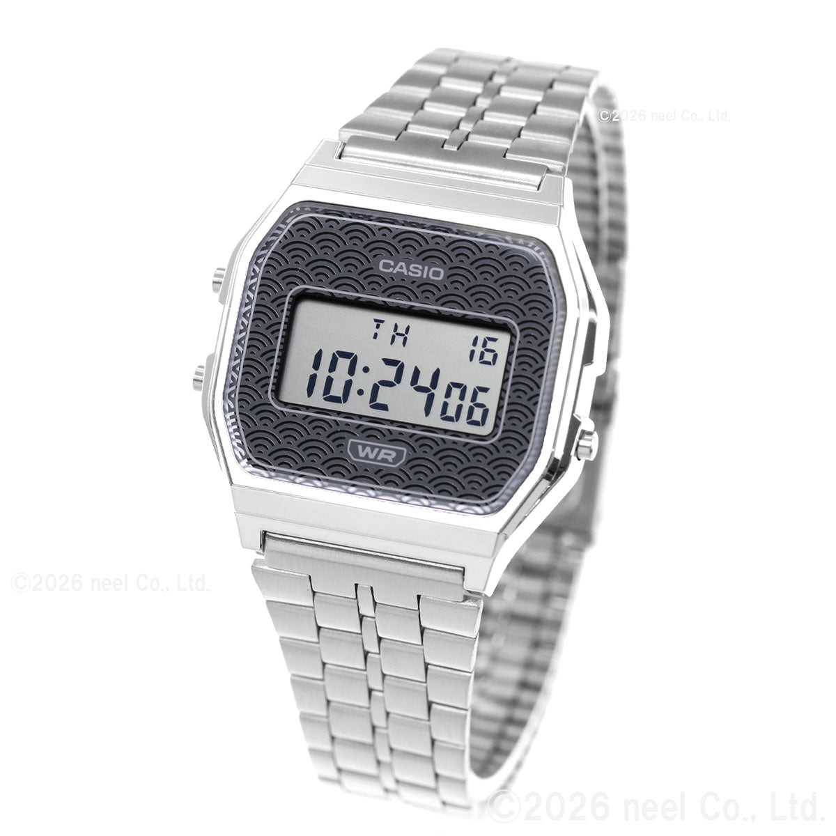 カシオ クラシック CASIO CLASSIC デジタル 限定モデル 腕時計 A159WEVJ-7JR 青海波 シルバー【2026 新作】