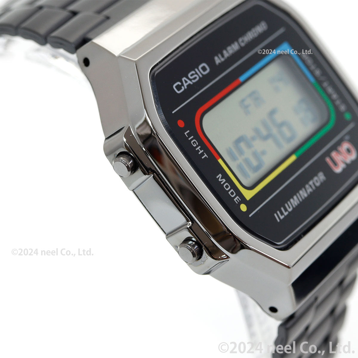 カシオ CASIO CLASSIC UNO コラボレーション 限定モデル デジタル 腕時計 A168WEUC-1AJR ウノ ワイルドカード デザイン【2024 新作】