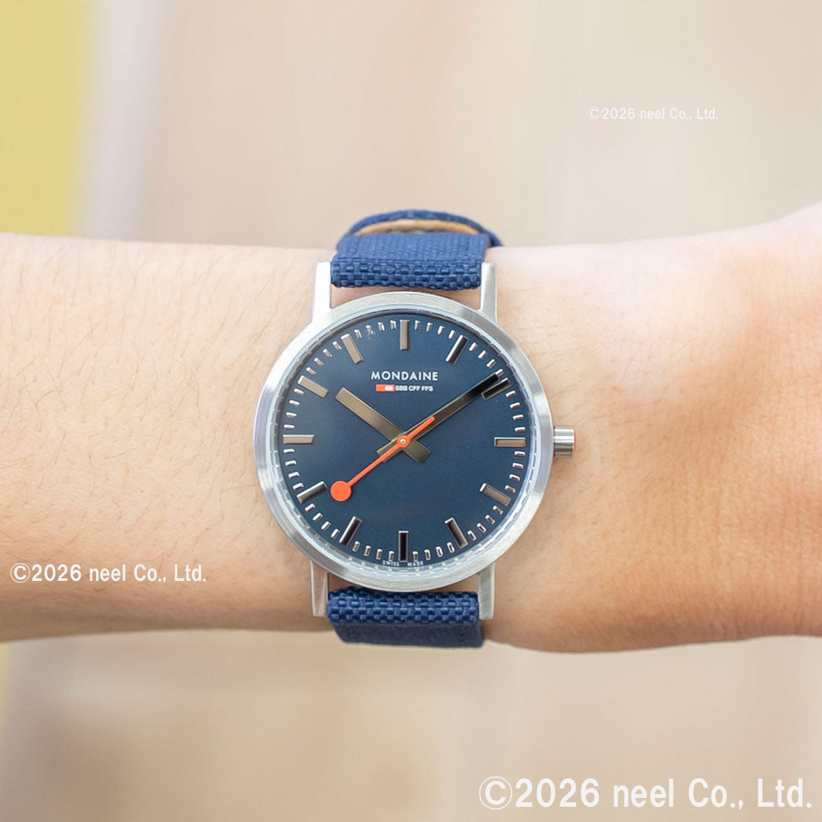 モンディーン MONDAINE 腕時計 メンズ レディース クラシック 36mm ブルー Classic サステナブル・ウォッチ A660.30314.40SBD